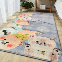 Carpet bedroom bedside blanket can sleep and sit cute long cartoon girl thick plush warm floor mat can be machine washed