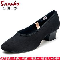 Sansha National canvas grade shoes character dance shoes representative Shoes ballet dance teachers practice test shoes high heel