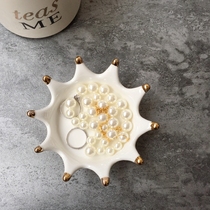Export American Crown styling gold jewelry plate ring necklace earrings storage plate small ornaments can be made snacks