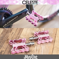 CELESTE PINK ultra light aluminum alloy riding pedal folding car road car Cherry pollen pedal double bearing