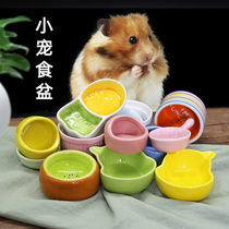 Hamster rabbit hedgehog special ceramic food bowl Plastic automatic feeder Dutch pig edible anti-overturning supplies