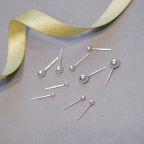 Pure silver bean bean small ear nail woman 2022 new wave small crowdsourced silver bead earrings ear stick with ear-hole mini-earring ornament