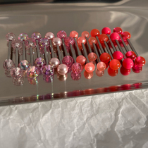 PEACHI Pink Tongue Set Titanium Steel Acrylic New Design Sense Night Small Spicy Girl Piercing