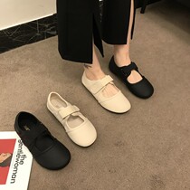 ITSK SINGLE SHOE WOMAN FLAT BOTTOM ROUND HEAD FAIRY WIND GENTLE WORD WITH MAGIC STICK WOMAN SHOES MARY PRECIOUS SHOES BEAN-BEAN SHOES