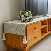 TV cabinet tablecloth cover cloth Nordic fabric long strip coffee table table flag living room dust cover tablecloth cloth cover shoe cabinet cloth