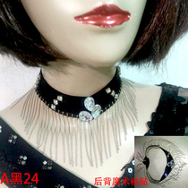 Black and white with boutique belly dance neck decoration belly dance choker female fake collar tassel necklace