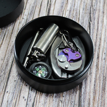 Headphone storage box aluminum alloy waterproof box round sealed waterproof box EDC storage box can be customized pattern