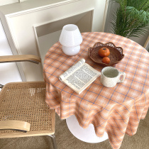 INS Korean style tablecloth plaid hipster cotton linen background buxen linen home decoration book tablecloth picnic mat