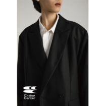 CryingCenter heavy black double-breasted loose casual suit detachable shoulder pad crying Center