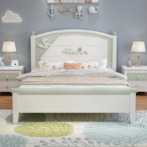 Childrens bed girl princess bed Nordic Net red boy girl modern simple 1 5 meters solid wood single bed cartoon