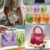 Apede Mod bag mini poker tote poker bag gradient candy color crocodile pattern portable oblique cross