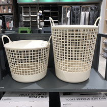 SwanLace 韩国汉森PP材质米白带盖有提手收纳篮脏衣桶脏衣篮