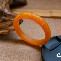 Ring mouth 52 Jinyu Xuan Huanglong jade bracelet womens bracelet dragon and phoenix bracelet Burmese material JU15240P