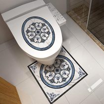 Chinese toilet floor tiles self-adhesive floor toilet toilet lid stickers ground renovation waterproof creative decorative wall stickers