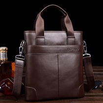 Mens handbag Mens handbag Vertical Single Shoulder Slanted Satchel Bag Business Casual Bag Briefcase Computer Bag Leather Backpack Backpack
