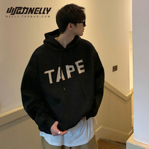 Hooded clothes men autumn 2021 new letters loose ins trend clothes Hong Kong style Spring and Autumn Tide brand coat men