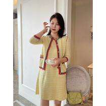 Fireworks home white rich beauty value early autumn gold silk color border knitted cardigan vest dress women