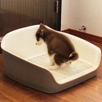  Samoyed dog toilet automatic cleaning integrated flat drawer type male dog special large dog small anti-eating shit