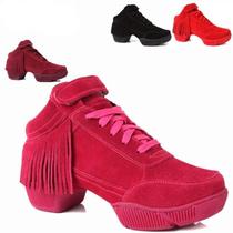 Modern color dance shoes leather increased womens shoes slimming sports shoes tassel frostsand casual shoes dance shoes