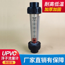 UPVC float flowmeter DN25 PVC liquid flow column meter Plastic pipe type plastic pipe rotameter