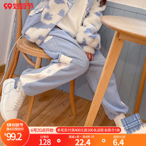 Alice original Sennu tribal sporty pants autumn and winter wear new plus fleece corset foot casual sweatpants loose tide