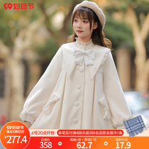 Original Sen female tribal temperament white wool coat small man coat gentle princess style temperament 2021 new model