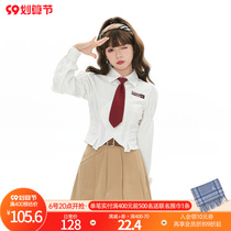 Original Mori female tribe American retro college style set two-piece tie shirt short skirt age reduction sister wear