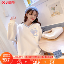 Alice original Mori female tribe niche plus fleece sweatshirt plush sweatshirt Korean version student casual top 2021 new model