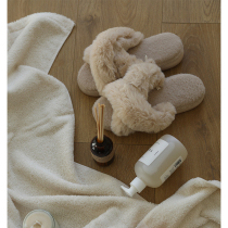 DAISYHOME imitation rabbit velvet fingerless slippers womens home shoes Nordic ins style simple models can be worn outside three colors