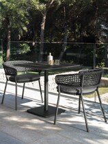 Rattan chair Coffee table Three-piece set of household balcony small table and chair Light luxury Wrought iron net red outdoor leisure a table and two chairs combination