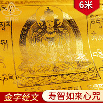 Thousands of wisdom scripture Shou Zhi Tata golden verses Tibet five-color scriptures Fengma flag long 20 sides 6 meters long