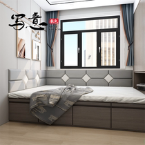  Custom tatami soft bag self-adhesive anti-collision modern simple leatherette leather bedroom bedside wall bed wall sticker