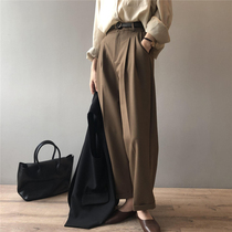 Slim drop feeling suit pants women 2021 Autumn New Korean version of high waist loose small straight casual pants women
