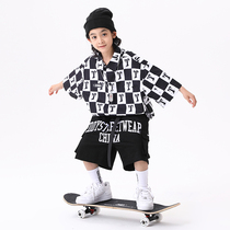 EDDY original boy T-shirt hip hop street dance competition Conqueror Loose Polo Shirt Plaid Loose Performance