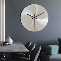  Modern minimalist industrial style Silver living room wall clock without digital studio decoration clock round Nordic clock decoration