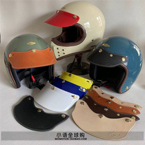 Spot Taiwan Feture flying Joe Harley Motorcycle retro helmet Universal triple buckle Bull Leather Sun-leather Sunshade Hat