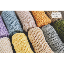 100 lap 11 color small square blanket cushion blanket mini wrapping coarse wool cord hand cheggplant props original newborn photoshoot