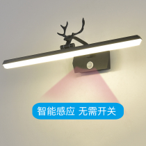 Human body induction mirror front light toilet non-perforated bathroom smart with Switch plug-in Mirror Cabinet led mirror light