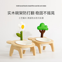 Meoof Original Bear Bowl tilt Pet Bowl rack dog food basin ceramic double bowl cat bowl cute small tree Bowl