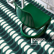 Fun dark green exotic tiles Nordic retro kitchen bathroom tiles Moroccan balcony entrance tiles