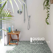 Fun Morocco retro hostel small tiles Balcony wall tiles Nordic kitchen bathroom Bathroom flower pieces