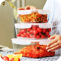 3L large sealed box Heat-resistant glass rectangular preservation box Microwave oven special refrigerator storage box Pickle box