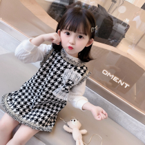 Girl Xiangfeng suit 2021 new children autumn children fashionable girl baby princess two-piece dress