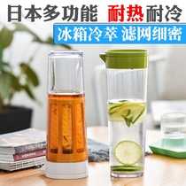 ASVEL Japanese cold water cup juice cup high temperature resistant cup with filter screen cold kettle brewing cold coffee cup pot