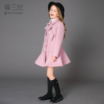 Girls fur great clothes autumn and winter new CUHK Tong clip cotton children Long sleeves Thickened Butterfly Knot Girl Foreign Air Jacket