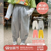 Girls autumn clothes 2021 new children Korean casual pants small children Foreign style sports pants baby Joker pants