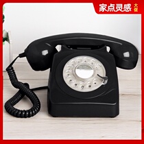 Old-fashioned classic turntable telephone rotating retro telephone Antique home office hotel fixed landline metal bell