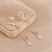 Style temperament comeback butterfly knot pearl ear clip No earbugless Feminists with high sensual sensual sensual round face