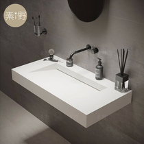 White one-piece basin under the table Custom matte artificial stone wash basin Marble wash basin Bathroom wash basin