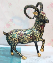 Pakistan crafts direct sales bronze 14-inch copper carving zodiac sheep three sheep Kaitai birthday gift BT565